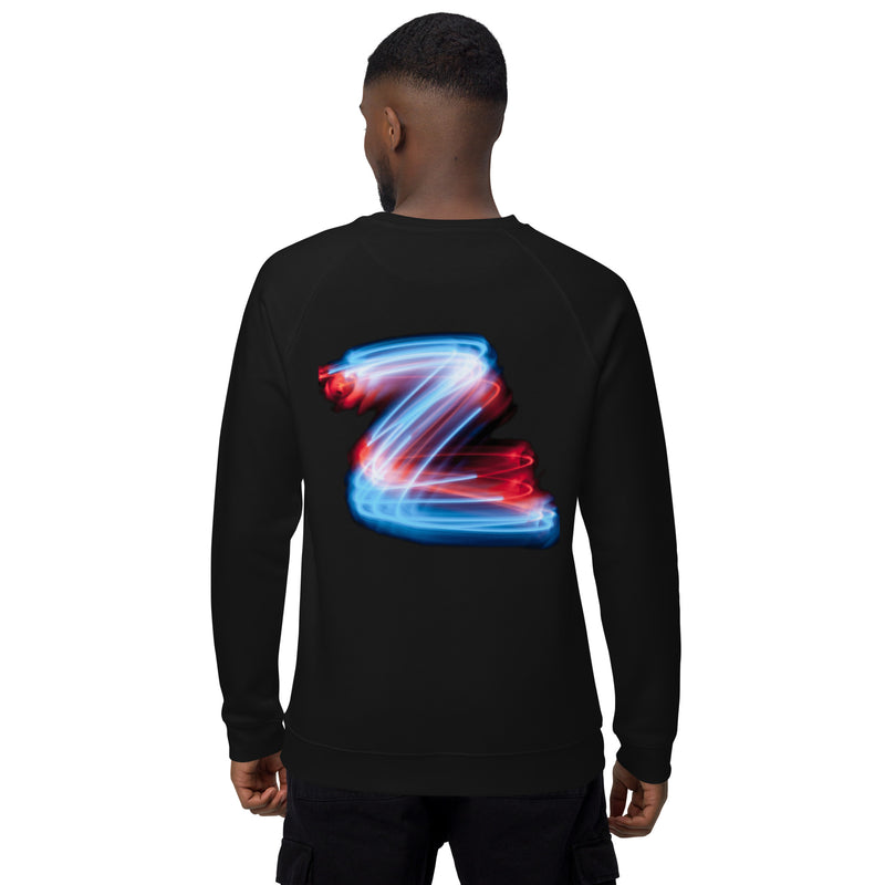 DzThreaDz. Embroidered Unisex organic raglan sweatshirt