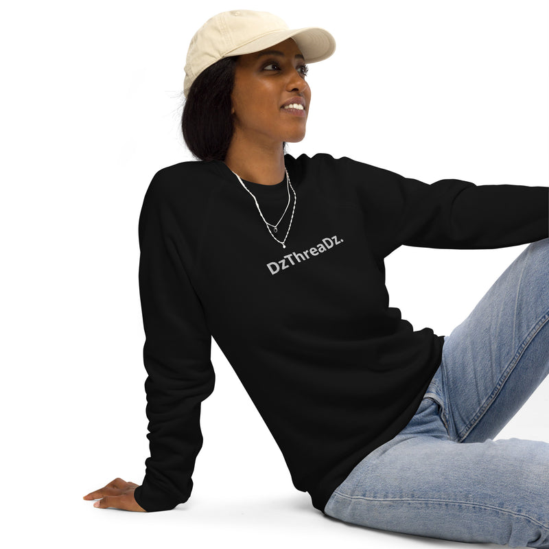 DzThreaDz. Embroidered Unisex organic raglan sweatshirt