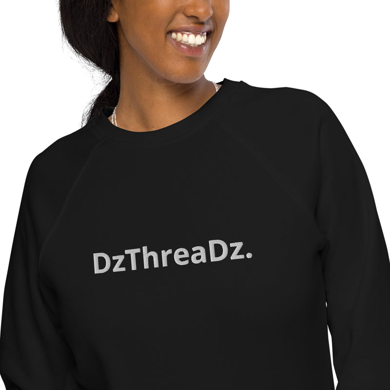 DzThreaDz. Embroidered Unisex organic raglan sweatshirt