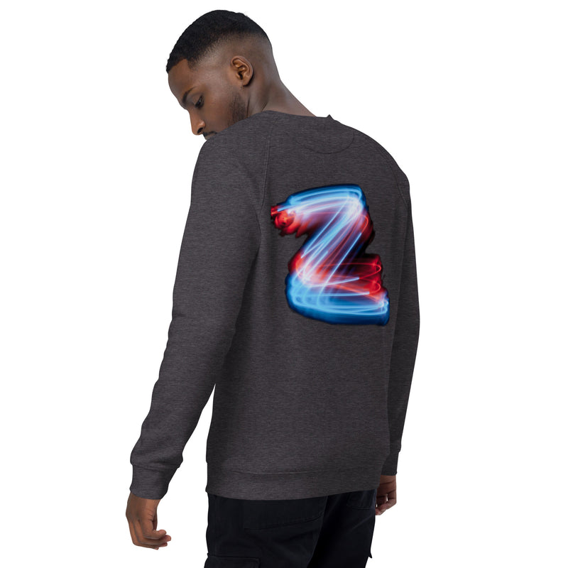 DzThreaDz. Embroidered Unisex organic raglan sweatshirt