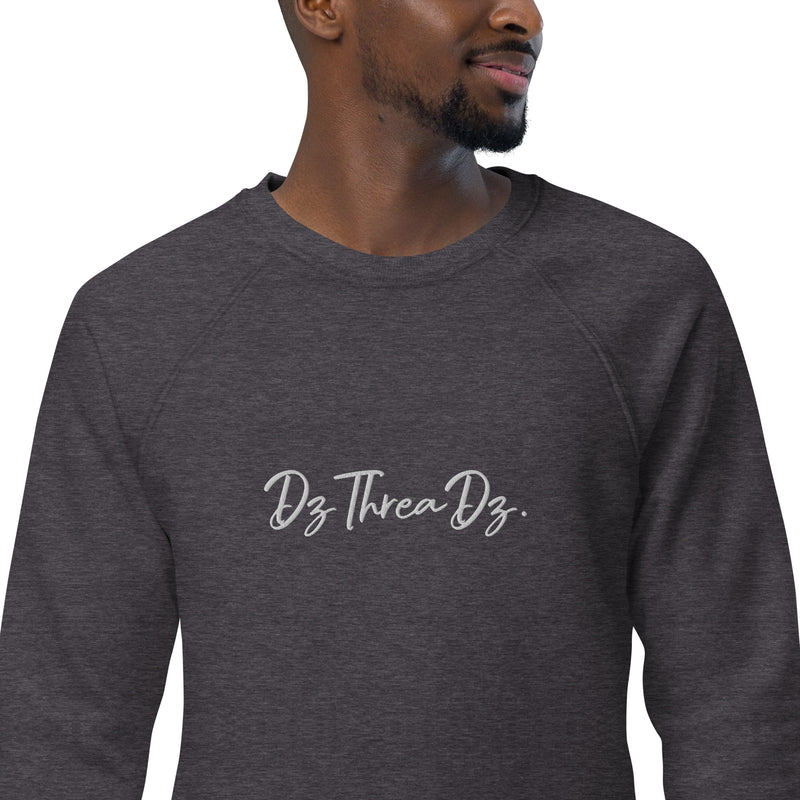 DzThreaDz. Embroidered Unisex organic raglan sweatshirt
