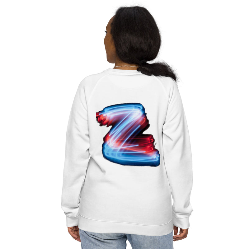 DzThreaDz. Embroidered Unisex organic raglan sweatshirt