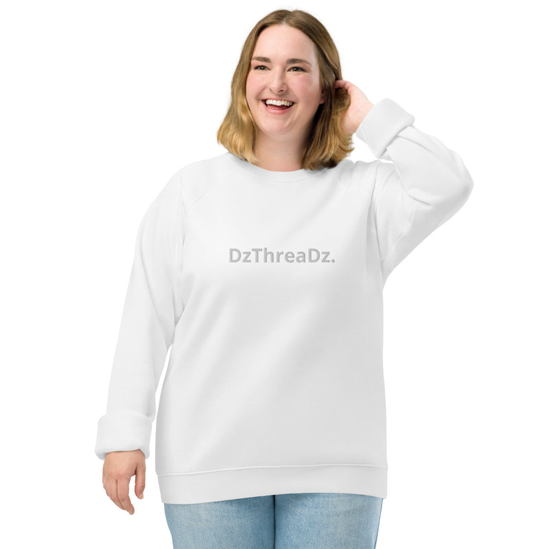 DzThreaDz. Embroidered Unisex organic raglan sweatshirt