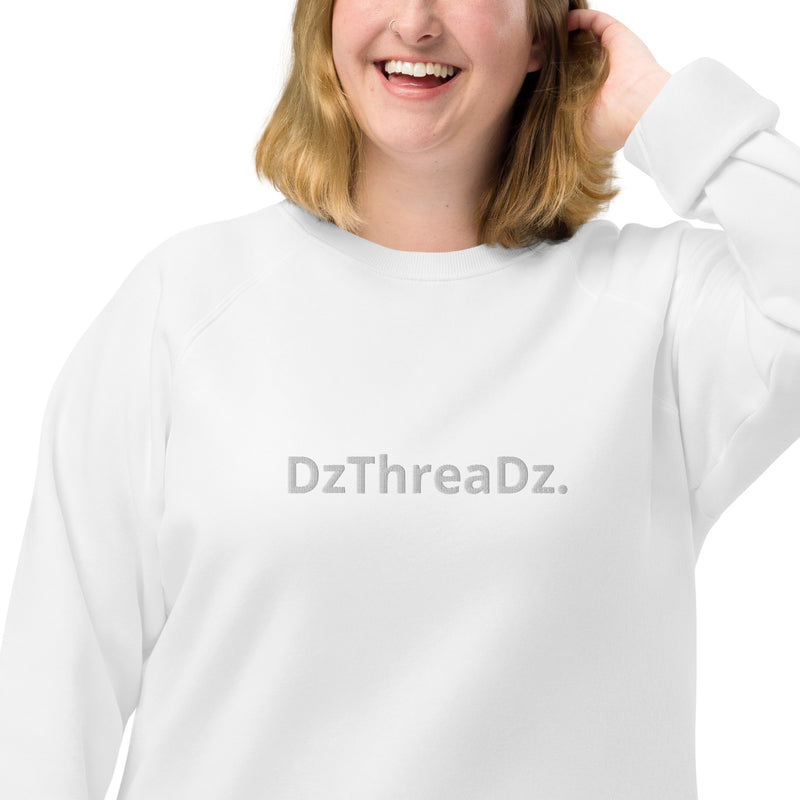 DzThreaDz. Embroidered Unisex organic raglan sweatshirt