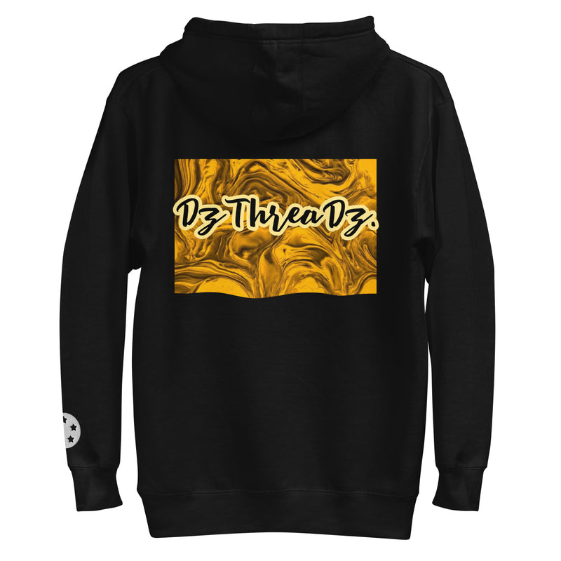 DzThreaDz. Embroidered Gold BackUnisex Hoodie