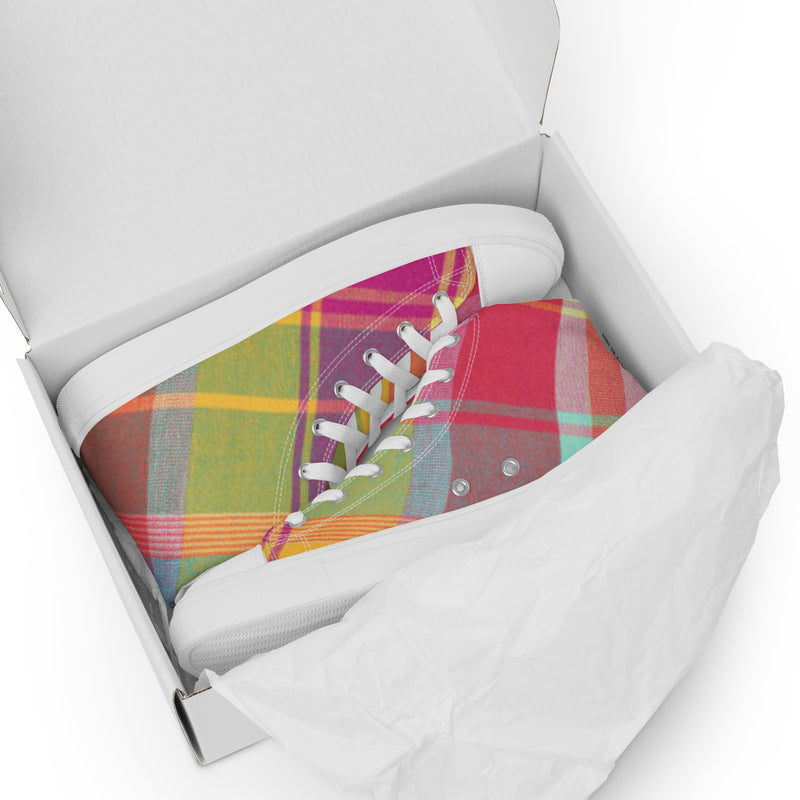 DzThreaDz. Plaid Women’s high top canvas shoes