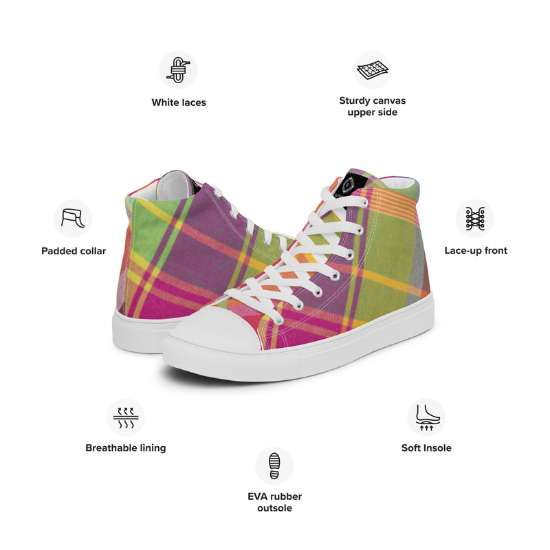 DzThreaDz. Plaid Women’s high top canvas shoes